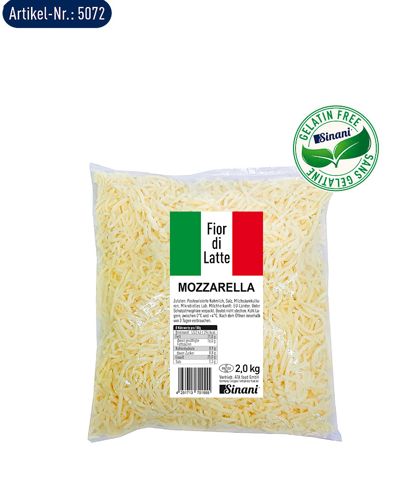 Geriebene Mozzarella